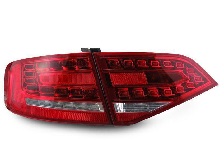 2009 - 2012 Audi A4 / S4 B8 4 Door Sedan RS4 OEM Style Rear 4 Pieces Red/Clear or Red/Smoke LED Tail Light