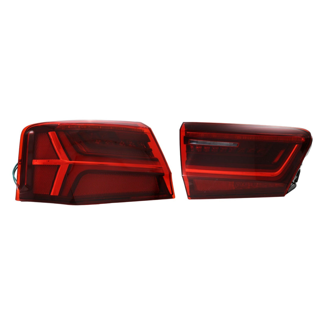 2012-2015 Audi A6/S6/C7 2016+ OEM Facelift Style Light Bar Sequential LED Signal Red/Clear or Black/Clear or Black/Smoke Rear Full LED Tail Light