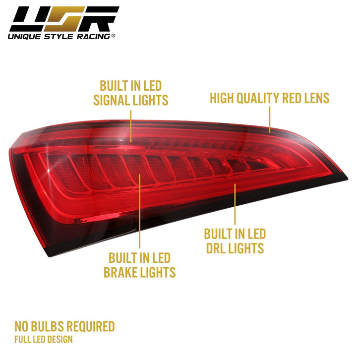 2008 - 2012 Audi SQ5 USA Facelift Style Red Lens FULL LED Upgrade Tail Lights