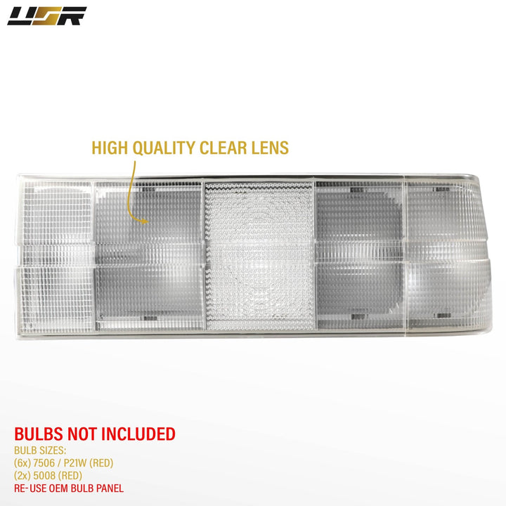 1983 - 1986 BMW E30 Pre Facelift Euro Frosted All Clear Lens Tail Lights