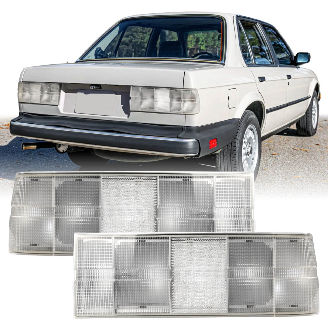 1983 - 1986 BMW E30 Pre Facelift Euro Frosted All Clear Lens Tail Lights