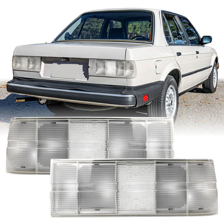 1983 - 1986 BMW E30 Pre Facelift Euro Frosted All Clear Lens Tail Lights