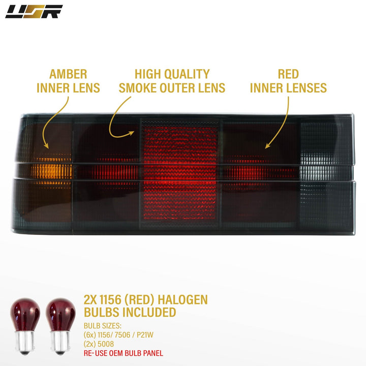 1983 - 1986 BMW E30 Pre Facelift Smoke / Amber Lens Tail Light