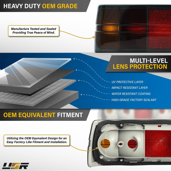 1983 - 1986 BMW E30 Pre Facelift Smoke / Amber Lens Tail Light