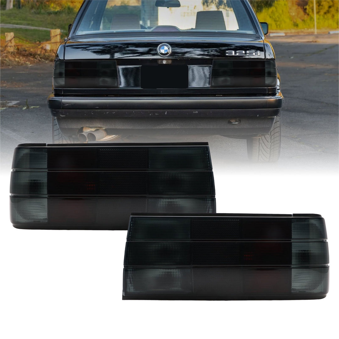1987 - 1991 BMW E30 2D /4D / Cabrio Euro OE Frosted Smoked OR Red / Smoke Lens Tail Lights