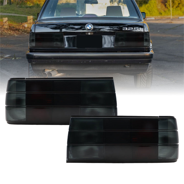 1987 - 1991 BMW E30 2D /4D / Cabrio Euro OE Frosted Smoked OR Red / Smoke Lens Tail Lights