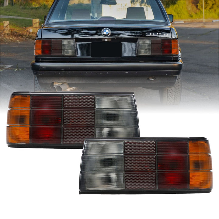 1987 - 1991 BMW E30 2D /4D / Cabrio Euro OE Frosted Smoked OR Red / Smoke Lens Tail Lights