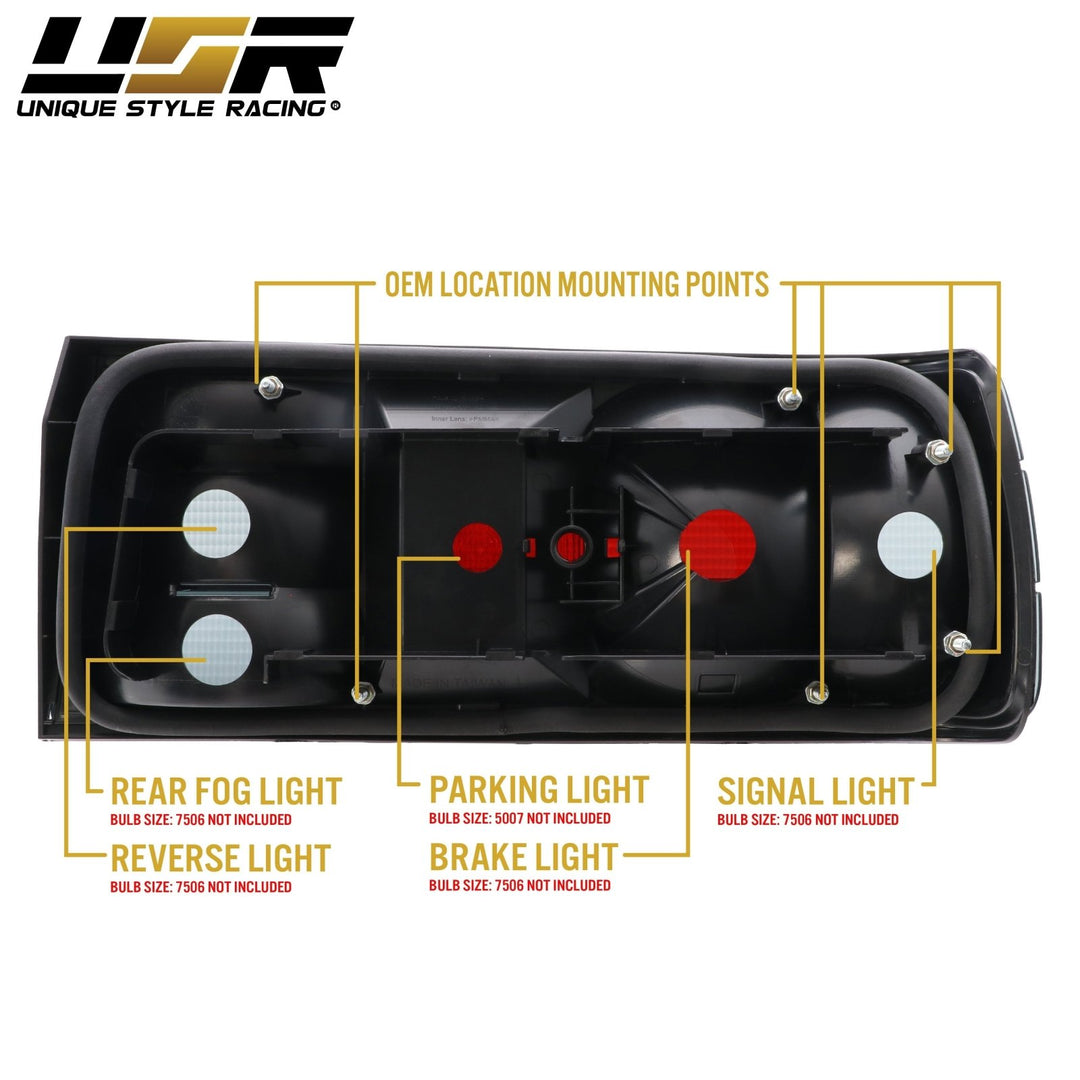 1987 - 1991 BMW E30 2D /4D / Cabrio Euro OE Frosted Smoked OR Red / Smoke Lens Tail Lights