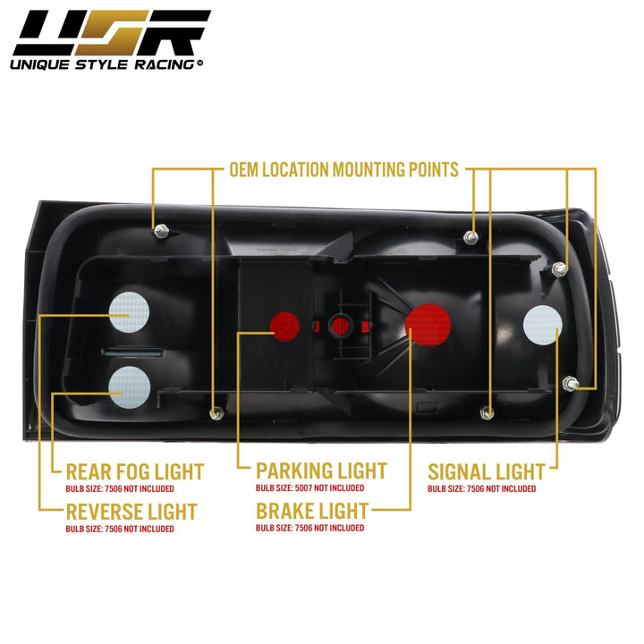 1987 - 1991 BMW E30 2D /4D / Cabrio Euro OE Frosted Smoked OR Red / Smoke Lens Tail Lights