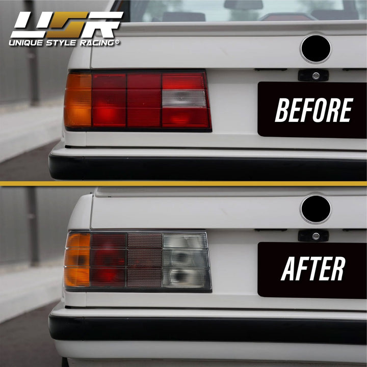 1987 - 1991 BMW E30 2D /4D / Cabrio Euro OE Frosted Smoked OR Red / Smoke Lens Tail Lights