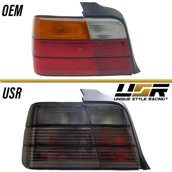 1992-1998 BMW E36 3 Series 4D Sedan Euro OEM Style Red/Clear or Red/Smoke or Full Smoke Rear Tail Light

#lens-color_all-smoke-lens