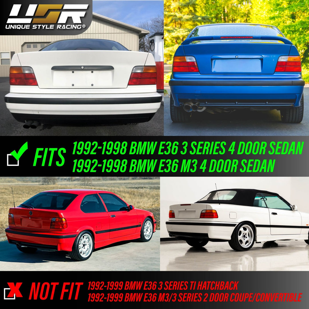 1992-1998 BMW E36 3 Series 4D Sedan Euro OEM Style Red/Clear or Red/Smoke or Full Smoke Rear Tail Light

#lens-color_all-smoke-lens