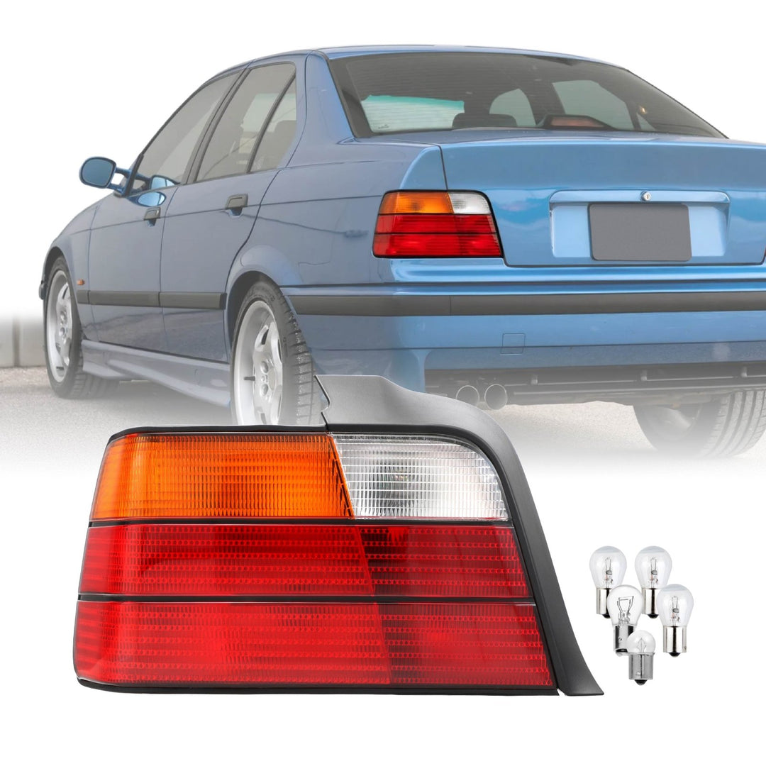 1992 1993 1994 1995 1996 1997 1998 BMW E36 E 36 3 Series M3 M 3 4D 4 D Door Sedan Red Amber Lens AM After Market Aftermarket Original Replacement Tail Lights

#fit-type_driver-left