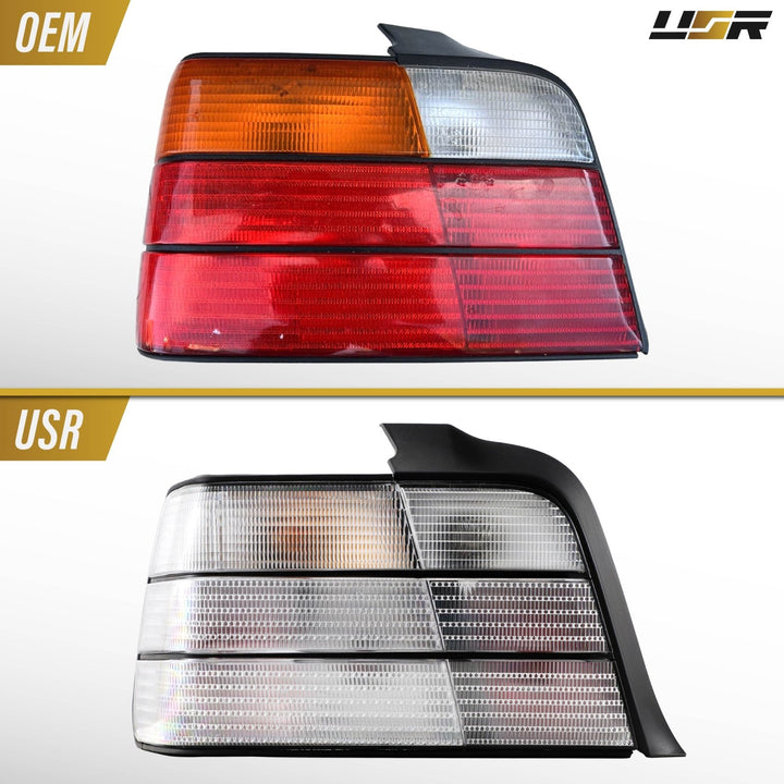 1992-1998 BMW E36 3 Series & M3 4D Sedan All Clear Frosted Lens Tail Lights