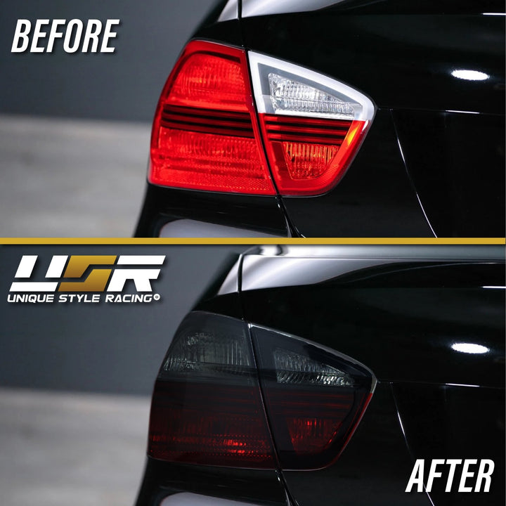 2006 - 2008 BMW 3 Series E90 4 Door Sedan Euro OEM Style Blackline Red/Smoke Lens Tail Light