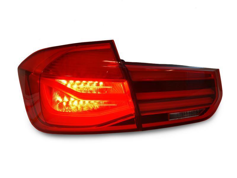 2012 - 2015 BMW 3 Series F30 4D Sedan LCI 4 Pieces LED Light Bar Rear Tail Lights OEM Red or Blackline