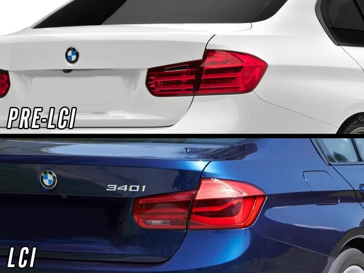 2012 - 2015 BMW 3 Series F30 4D Sedan LCI 4 Pieces LED Light Bar Rear Tail Lights OEM Red or Blackline