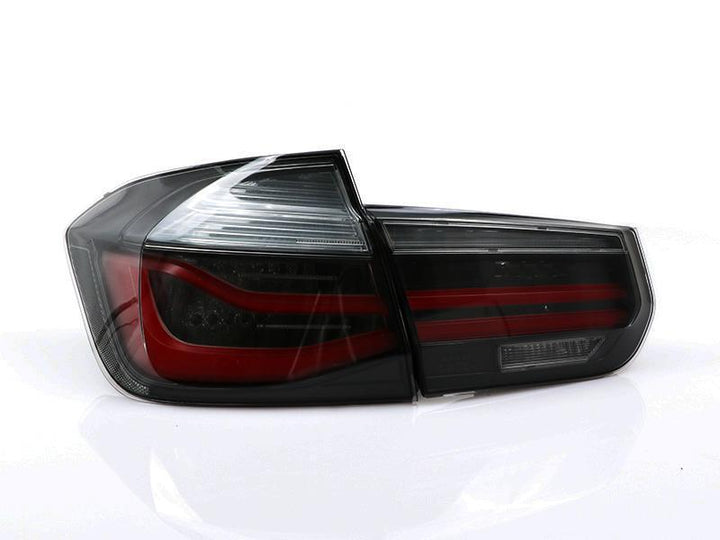 2012 - 2015 BMW 3 Series F30 4D Sedan LCI 4 Pieces LED Light Bar Rear Tail Lights OEM Red or Blackline