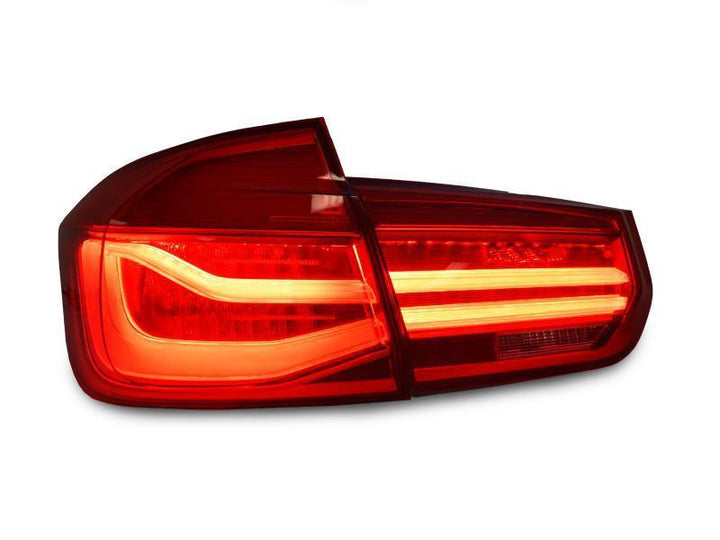 2012 - 2015 BMW 3 Series F30 4D Sedan LCI 4 Pieces LED Light Bar Rear Tail Lights OEM Red or Blackline