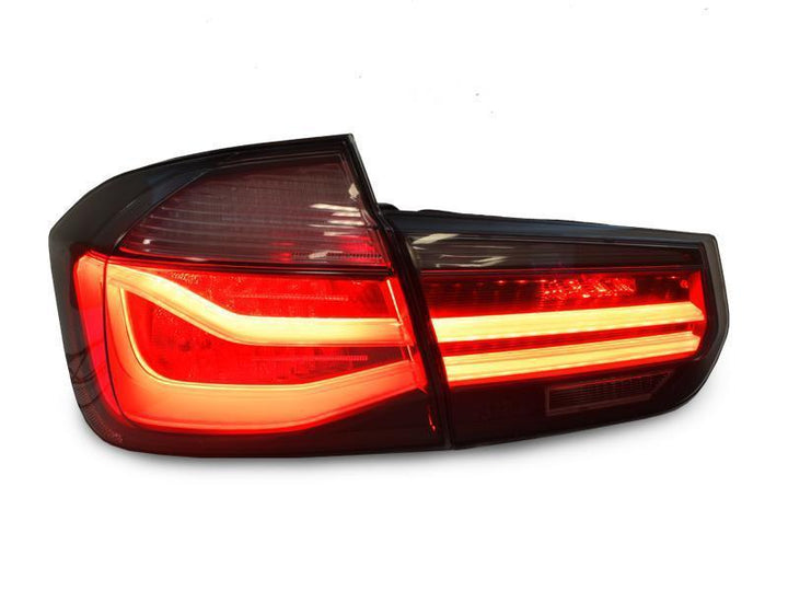 2012 - 2015 BMW 3 Series F30 4D Sedan LCI 4 Pieces LED Light Bar Rear Tail Lights OEM Red or Blackline