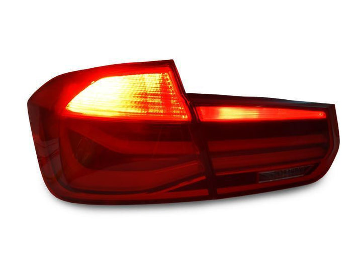 2012 - 2015 BMW 3 Series F30 4D Sedan LCI 4 Pieces LED Light Bar Rear Tail Lights OEM Red or Blackline