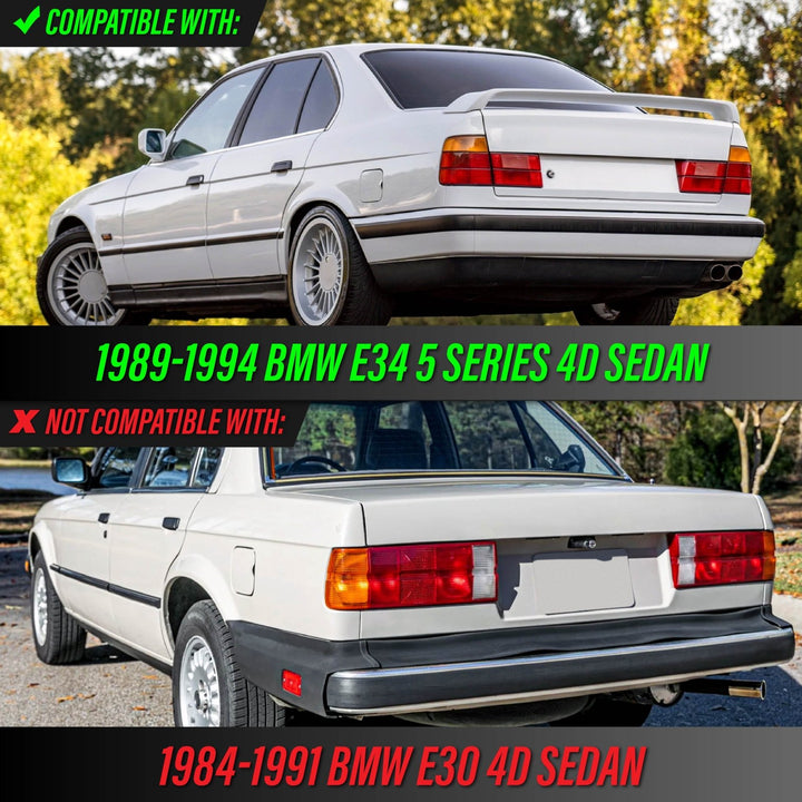 1989 1990 1991 1992 1993 1994 BMW E34 5 Series 4D All Clear, Monochrome, Red Clear, or Smoke Lens Tail Lights

#lens-color_smoke-lens