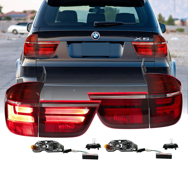 2007 - 2013 BMW E70 X5 OEM LCI Facelift Style Light Bar LED Smoke or Red/Clear Rear Tail Light Set