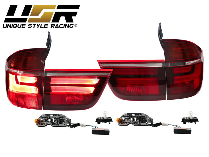 2007 - 2013 BMW E70 X5 OEM LCI Facelift Style Light Bar LED Smoke or Red/Clear Rear Tail Light Set