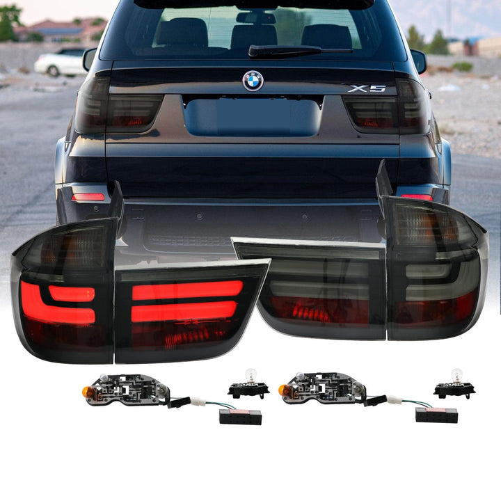 2007 - 2013 BMW E70 X5 OEM LCI Facelift Style Light Bar LED Smoke or Red/Clear Rear Tail Light Set