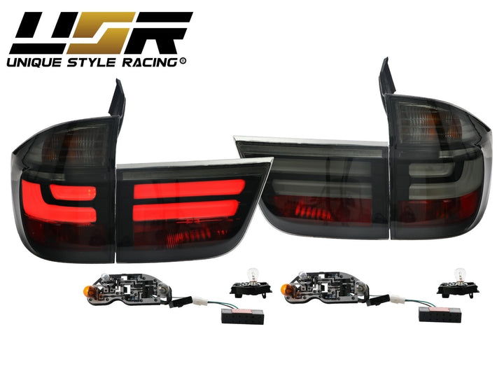 2007 - 2013 BMW E70 X5 OEM LCI Facelift Style Light Bar LED Smoke or Red/Clear Rear Tail Light Set