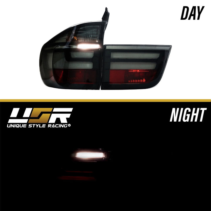 2007 - 2013 BMW E70 X5 OEM LCI Facelift Style Light Bar LED Smoke or Red/Clear Rear Tail Light Set