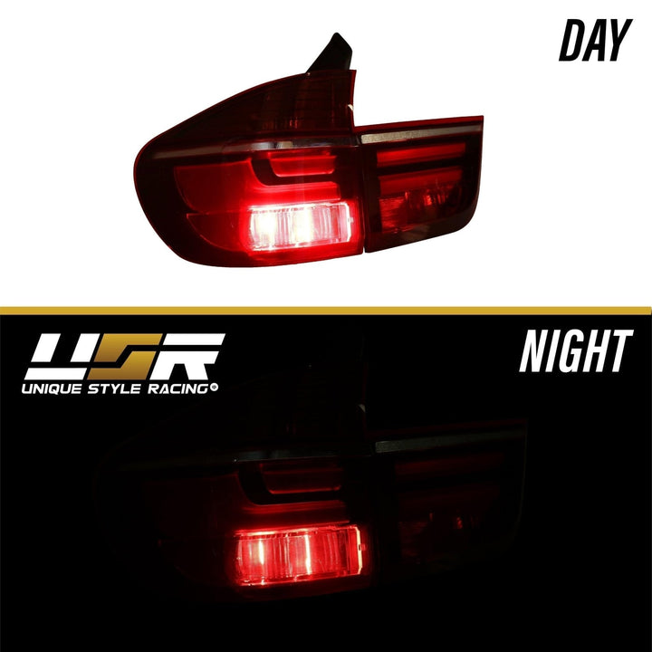 2007 - 2013 BMW E70 X5 OEM LCI Facelift Style Light Bar LED Smoke or Red/Clear Rear Tail Light Set