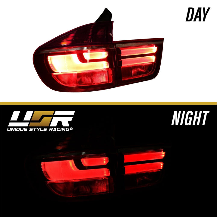 2007 - 2013 BMW E70 X5 OEM LCI Facelift Style Light Bar LED Smoke or Red/Clear Rear Tail Light Set