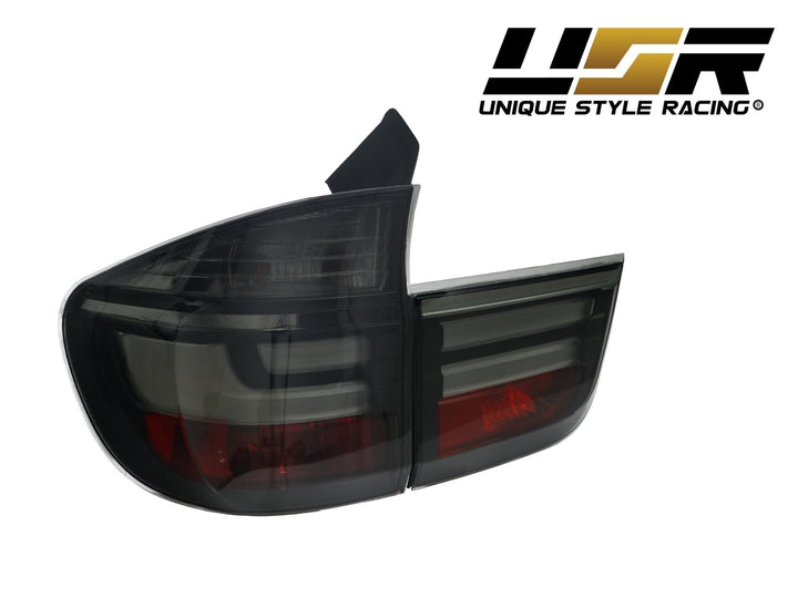 2007 - 2013 BMW E70 X5 OEM LCI Facelift Style Light Bar LED Smoke or Red/Clear Rear Tail Light Set