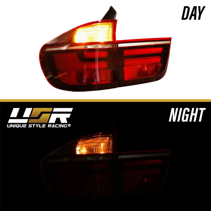 2007 - 2013 BMW E70 X5 OEM LCI Facelift Style Light Bar LED Smoke or Red/Clear Rear Tail Light Set