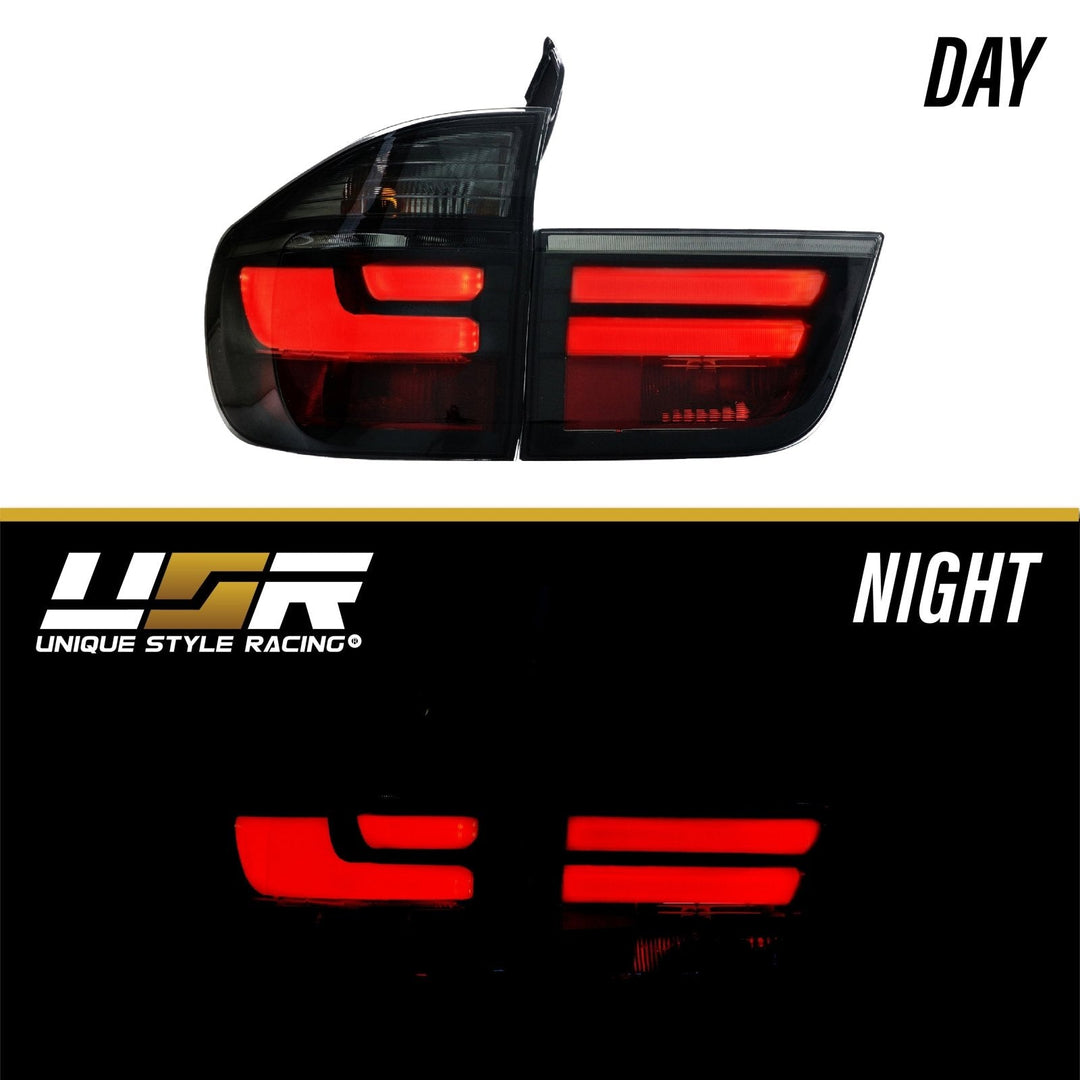 2007 - 2013 BMW E70 X5 OEM LCI Facelift Style Light Bar LED Smoke or Red/Clear Rear Tail Light Set