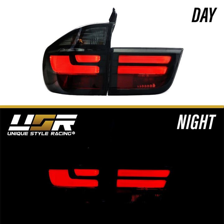 2007 - 2013 BMW E70 X5 OEM LCI Facelift Style Light Bar LED Smoke or Red/Clear Rear Tail Light Set