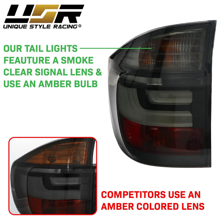 2007 - 2013 BMW E70 X5 OEM LCI Facelift Style Light Bar LED Smoke or Red/Clear Rear Tail Light Set