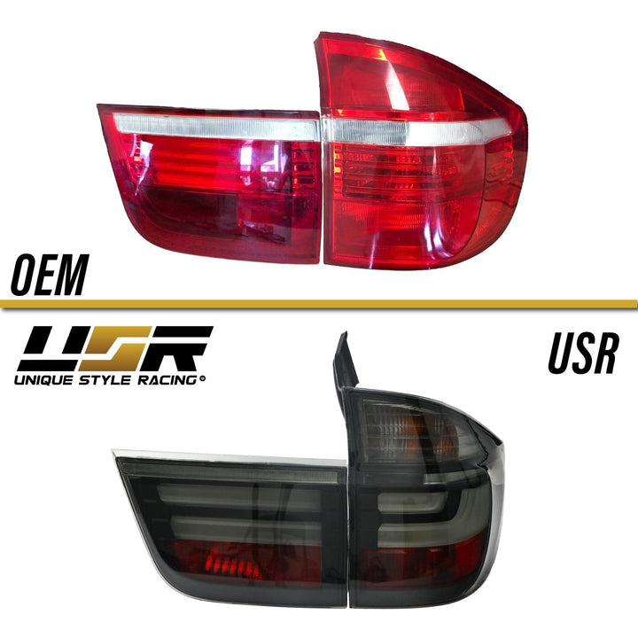 2007 - 2013 BMW E70 X5 OEM LCI Facelift Style Light Bar LED Smoke or Red/Clear Rear Tail Light Set