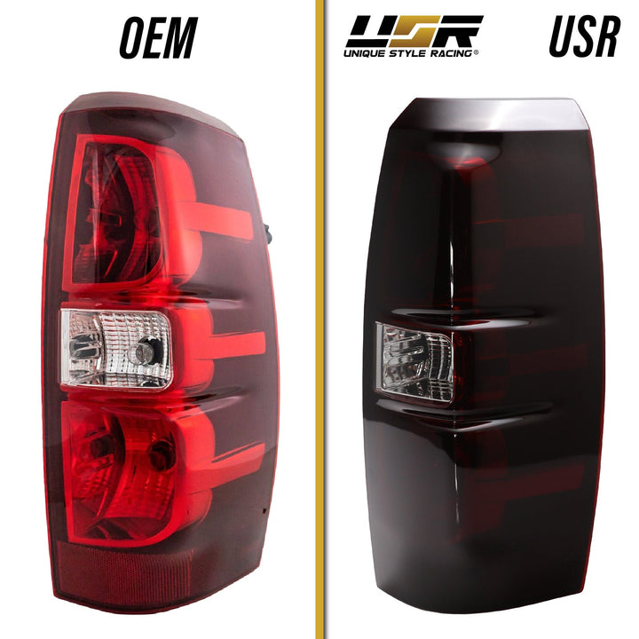 2007-2013 Chevrolet Chevy Avalanche Dark Red Smoke Lens Tail Lights