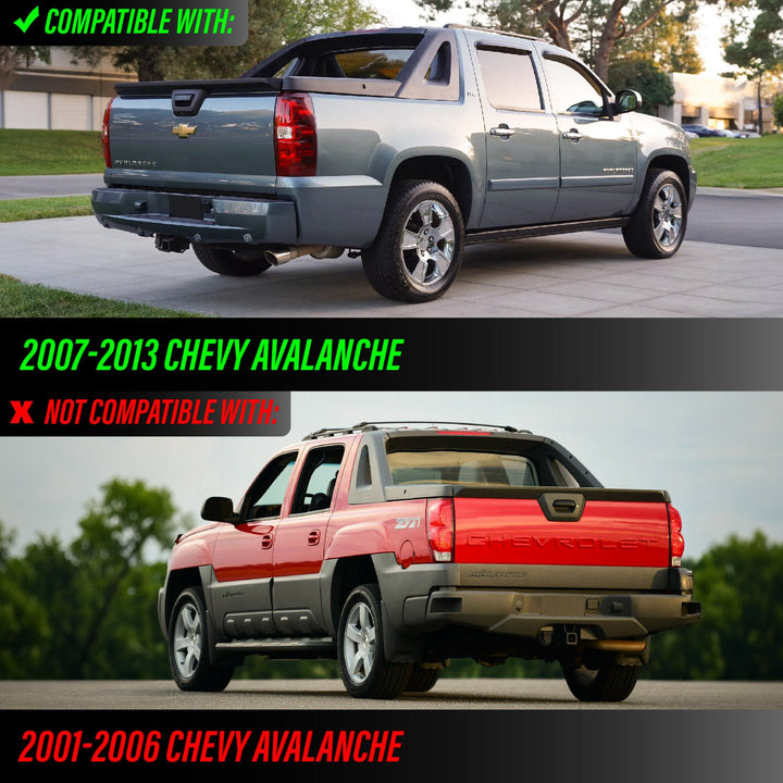 2007-2013 Chevrolet Chevy Avalanche Dark Red Smoke Lens Tail Lights