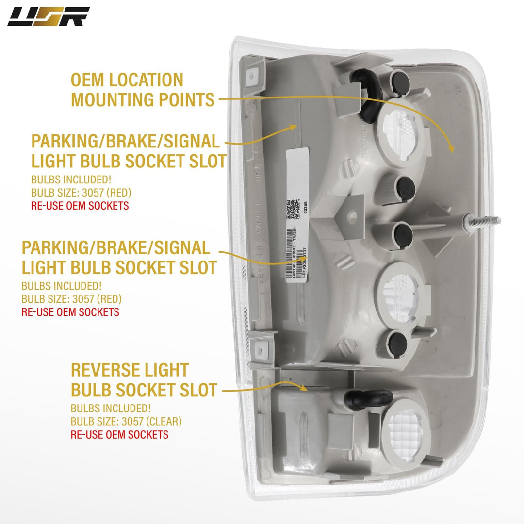 1995 - 2004 Chevrolet Chevy Blazer & GMC Jimmy, 1997 - 2001 Envoy EG All Clear Lens Tail Lights