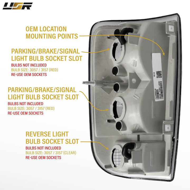 1995 - 2004 Chevrolet Chevy Blazer & GMC Jimmy, 1997 - 2001 Envoy EG Black Chrome Housing Smoke Lens Tail Lights