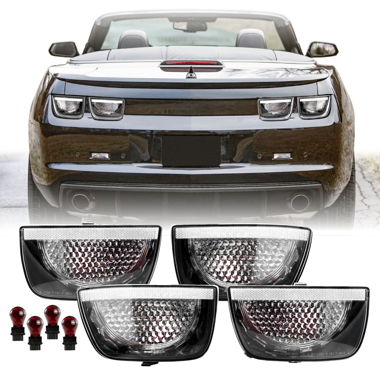 2010-2013 Chevrolet Camaro All Clear Lens 4PC Tail Light β Unique Style ...