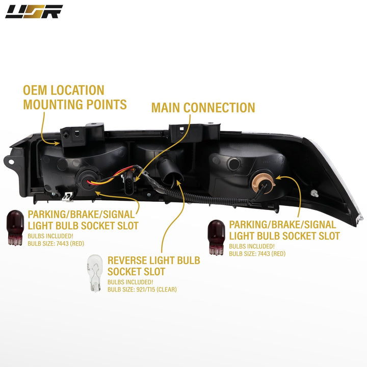 2014 - 2015 Chevrolet Chevy Camaro All Clear Lens Tail Lights
