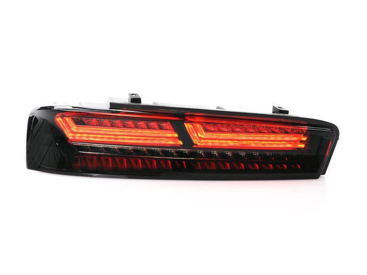 2016 - 2018 Chevy Camaro Black Housing Clear or Smoke Lens Amber Sequential Turn Signal FULL LED Tail Light