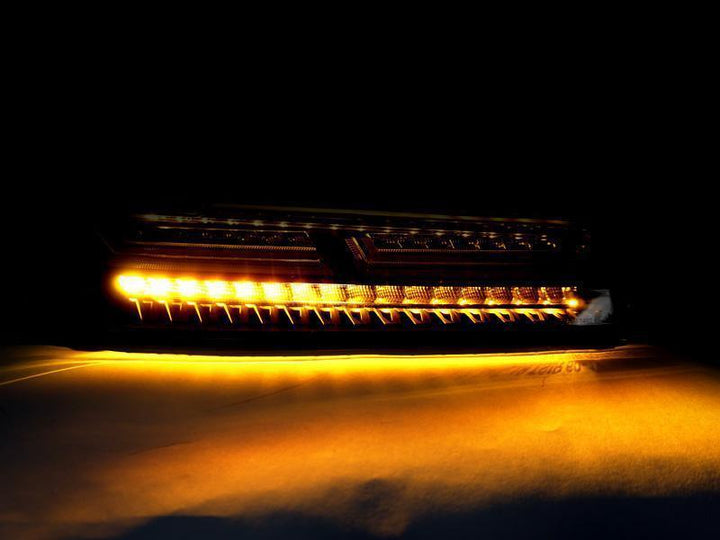 2016 - 2018 Chevy Camaro Black Housing Clear or Smoke Lens Amber Sequential Turn Signal FULL LED Tail Light