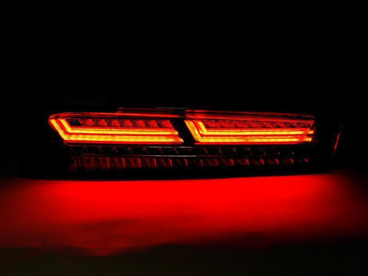 2016 - 2018 Chevy Camaro Black Housing Clear or Smoke Lens Amber Sequential Turn Signal FULL LED Tail Light