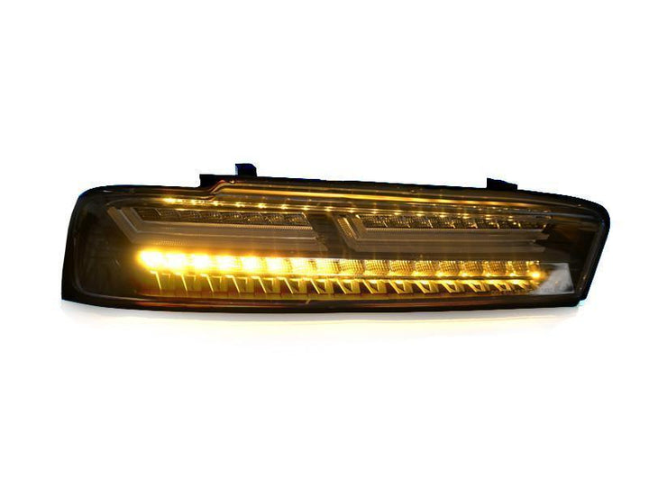 2016 - 2018 Chevy Camaro Black Housing Clear or Smoke Lens Amber Sequential Turn Signal FULL LED Tail Light