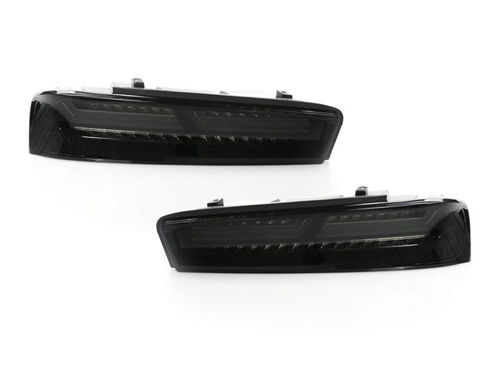 2016 - 2018 Chevy Camaro Black Housing Clear or Smoke Lens Amber Sequential Turn Signal FULL LED Tail Light